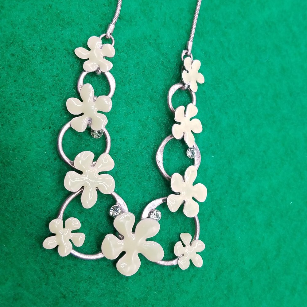 Mint Green Danish Design Necklace with Light Green Glass Jewels.